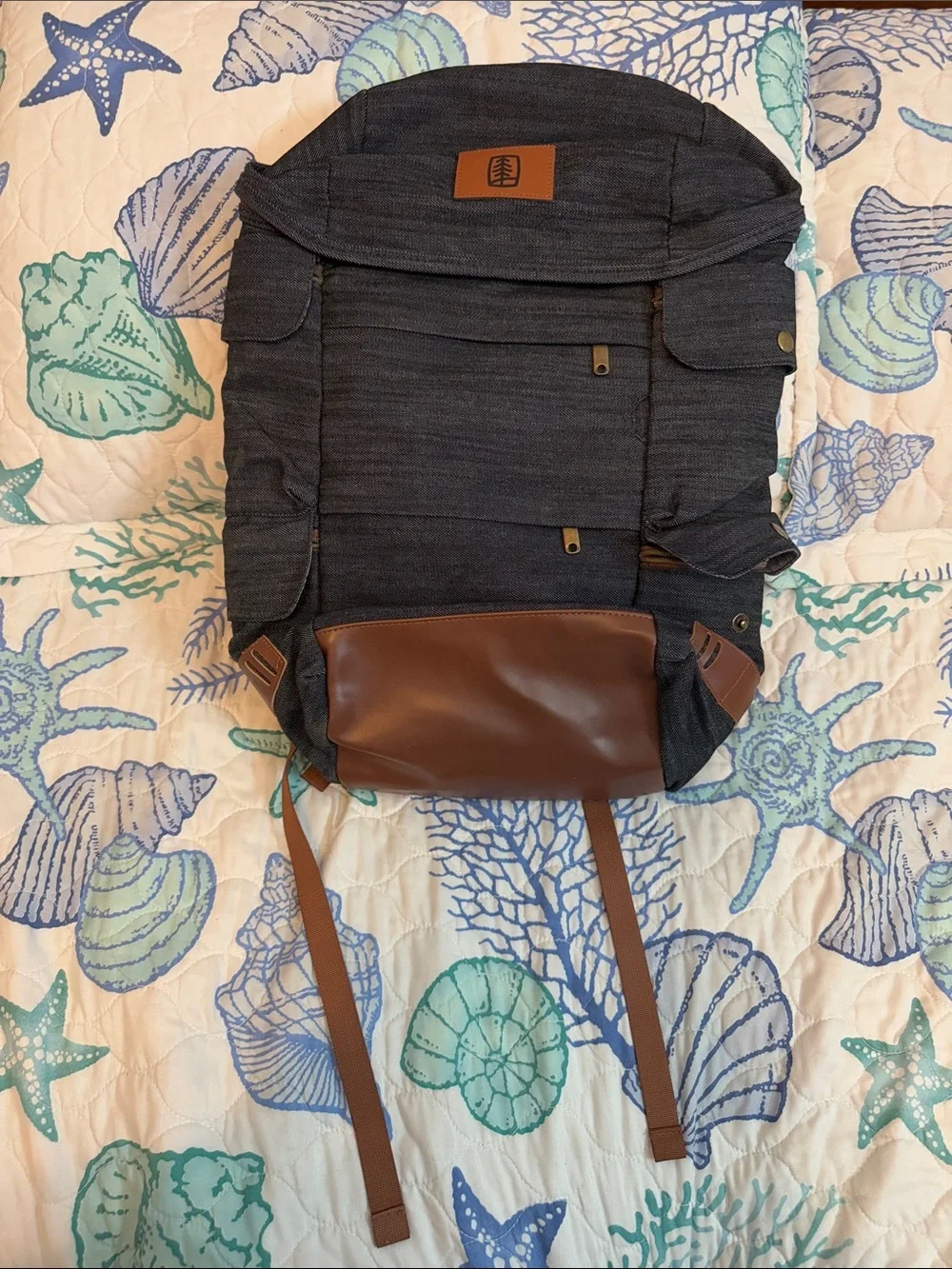 Like New Origaudio Denim Presidio Backpack